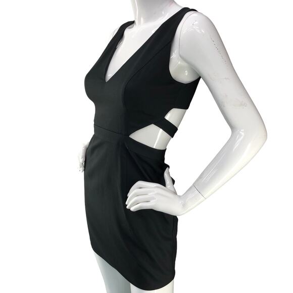 NBD X The Naven Twins Womens Size XS Sweet Lust Bodycon VNeck Mini Dress Black - Picture 4 of 14
